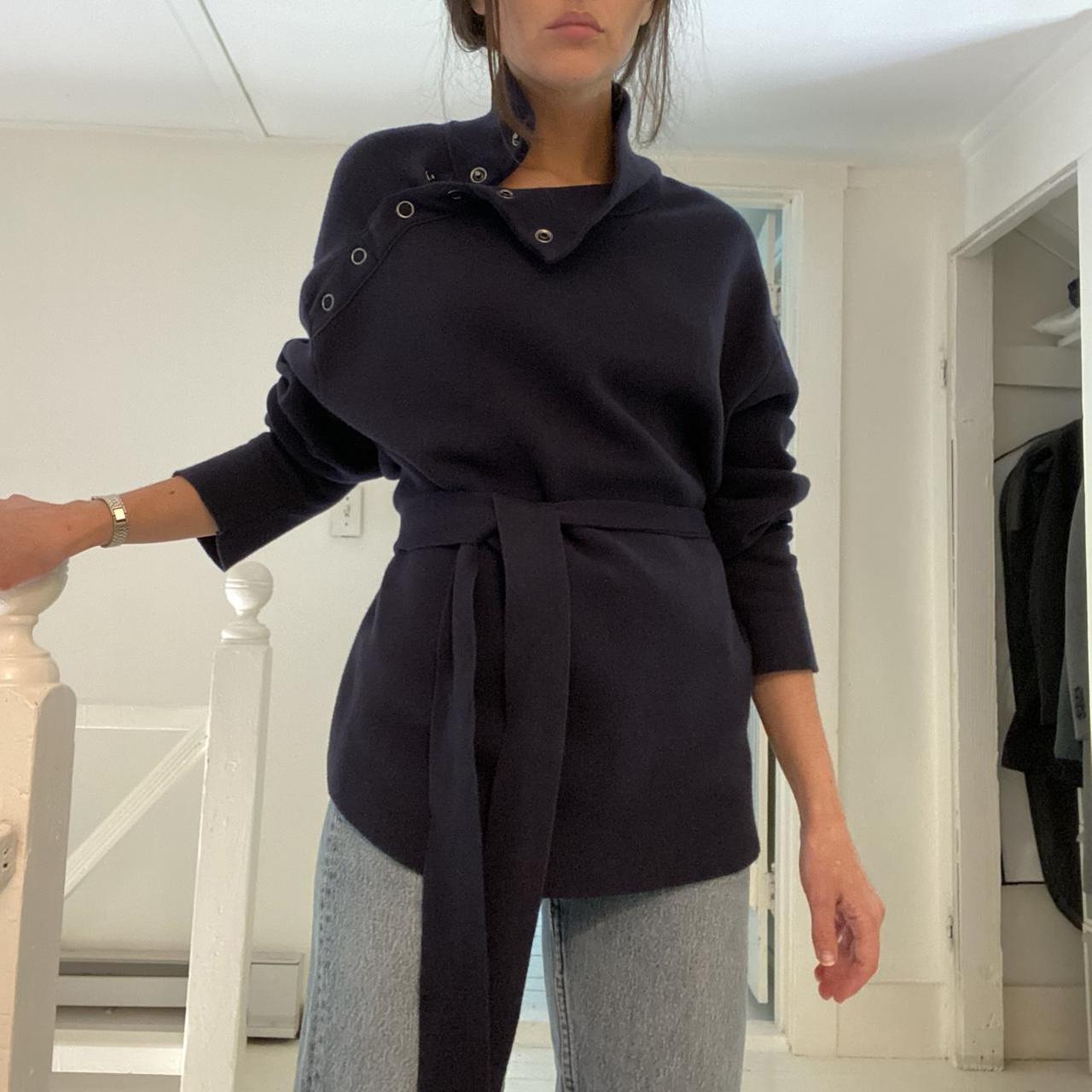 Moth / Anthropologie Tie Waist Mock Neck Poncho Sweater Size M