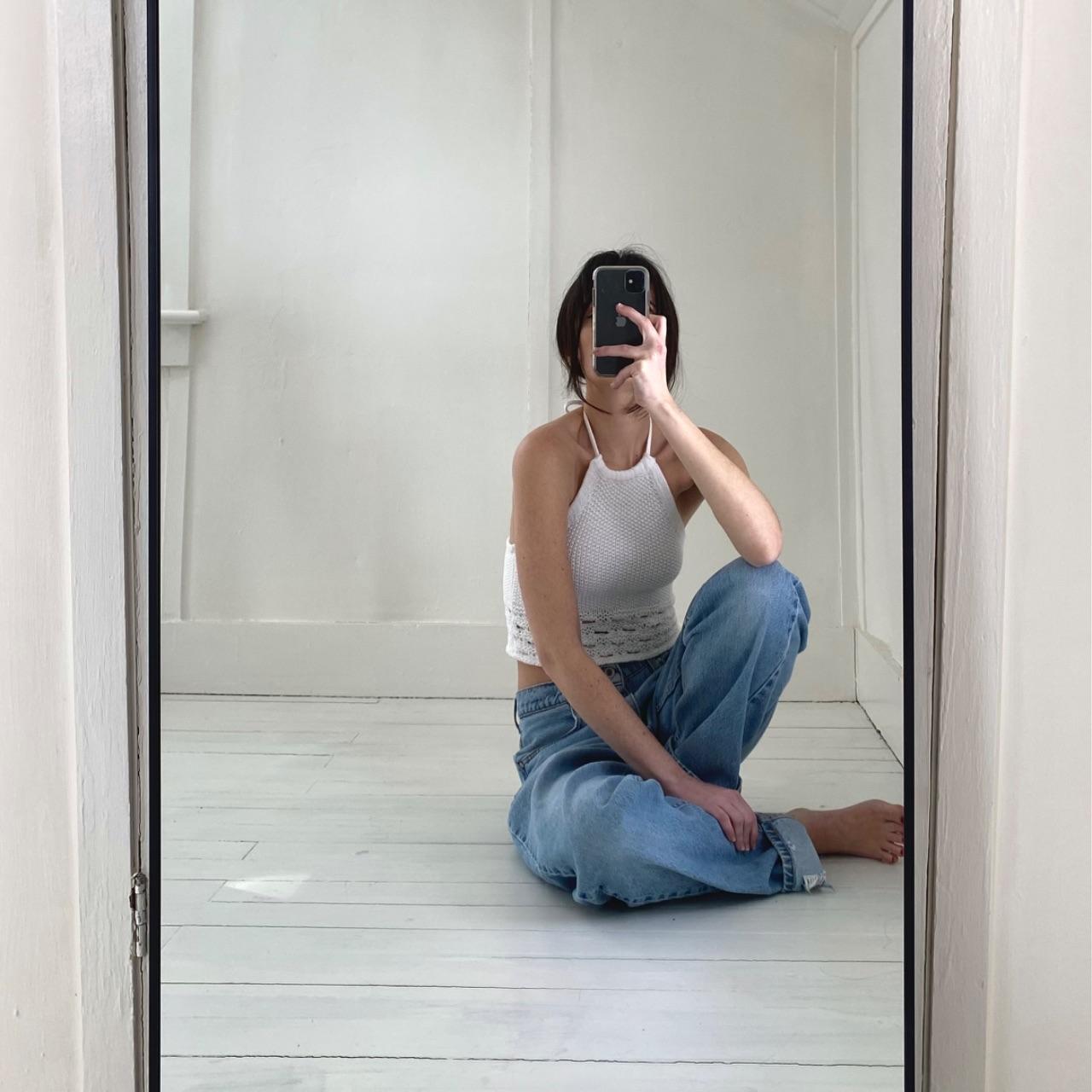 Moda Int’l Vintage 90s Crochet Knit Halter Top Size XS