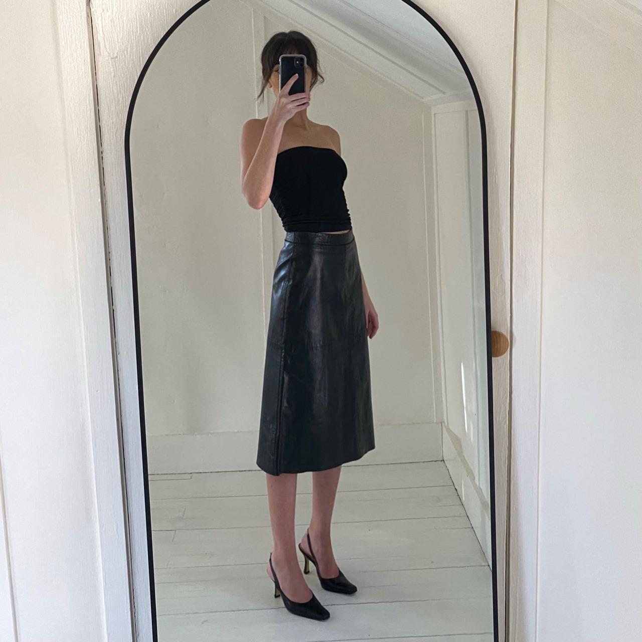 Gap Vintage ‘00 Leather Midi Skirt Size 1