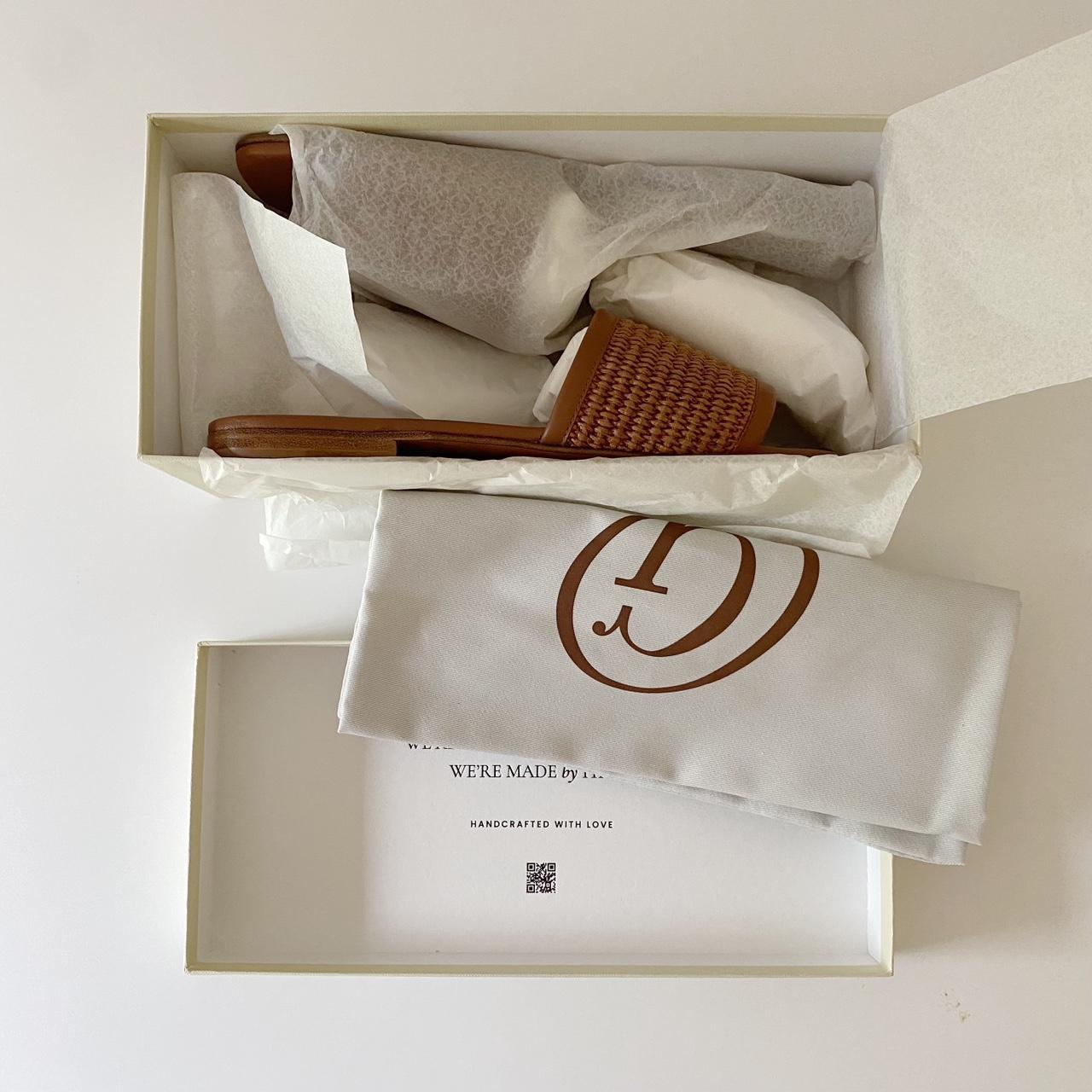 M. Gemi The Clarissa Slide Sandals in Tan Raffia NIB Size 40.5