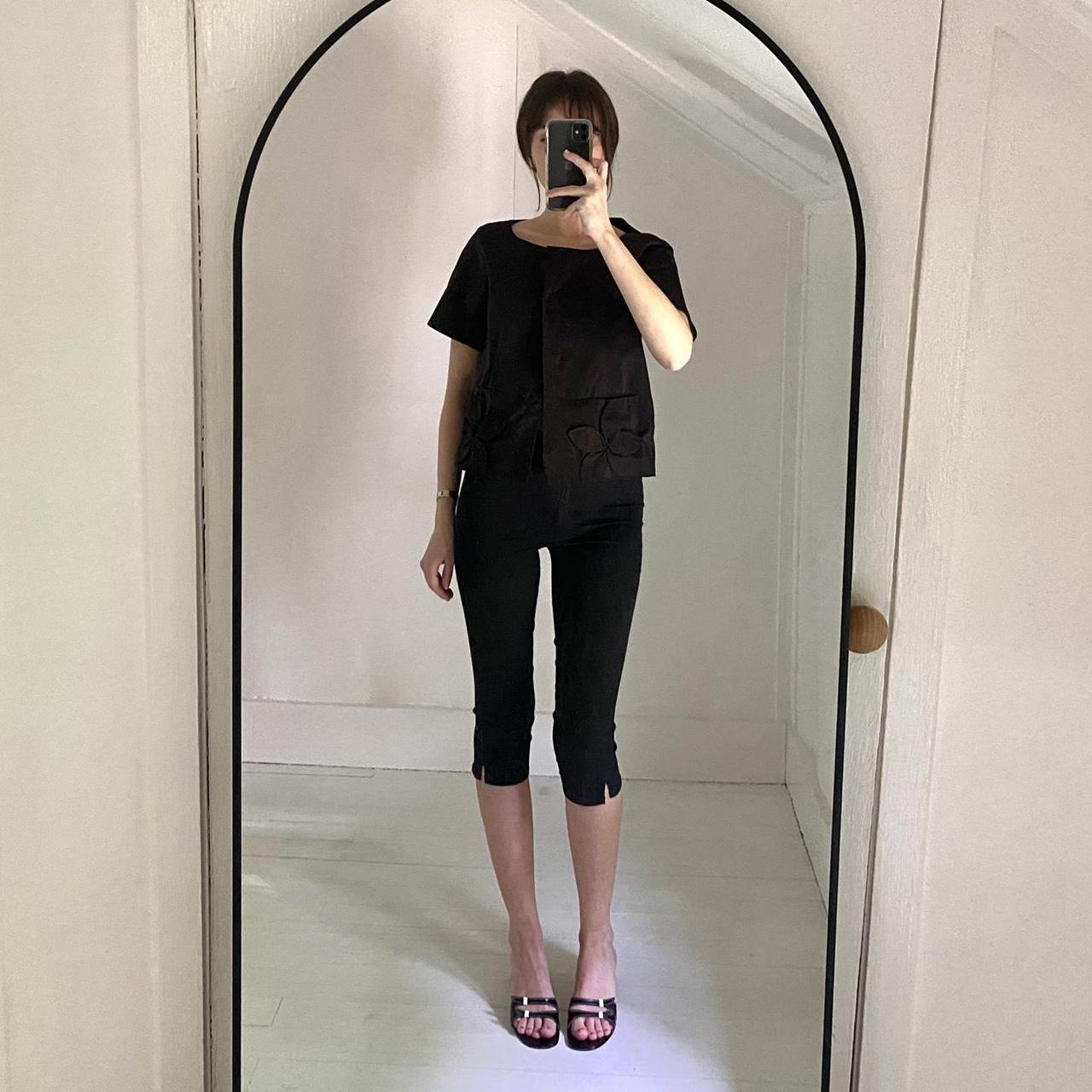 DKNY Vintage Y2K Floral Appliqué Short Sleeve Jacket Size P