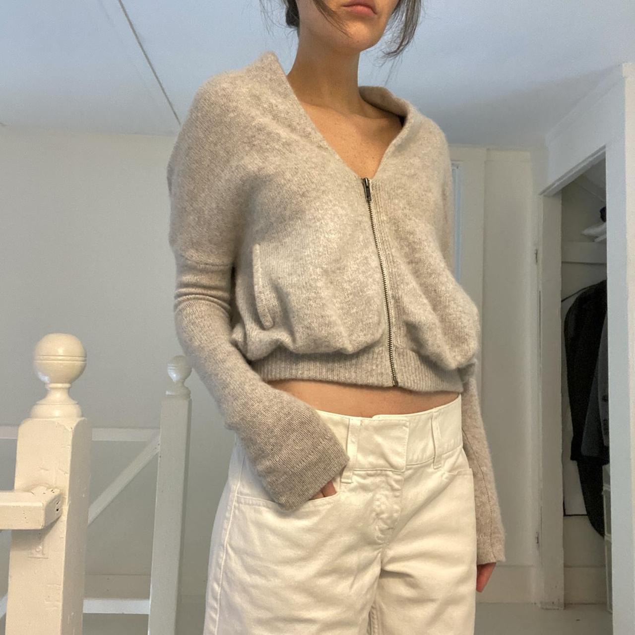 Helmut Lang Cashmere Zip Cardigan Sweater Size P