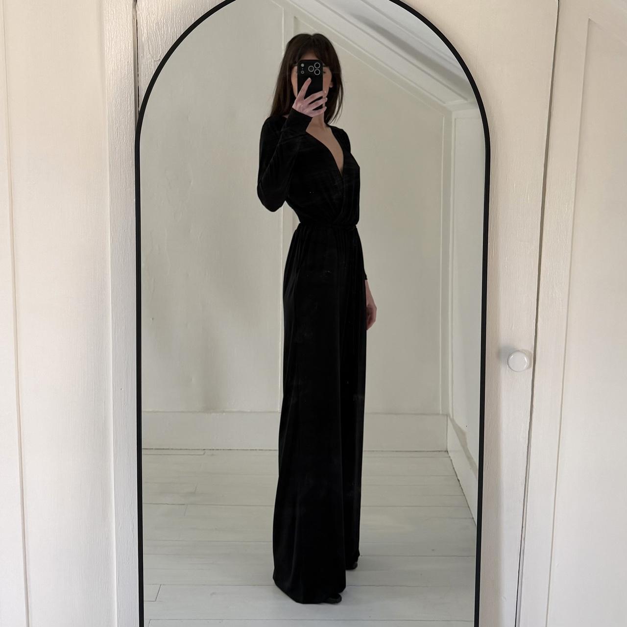 BCBGeneration Surplice Open Back Wide Leg Jumpsuit in Black NWT Size S