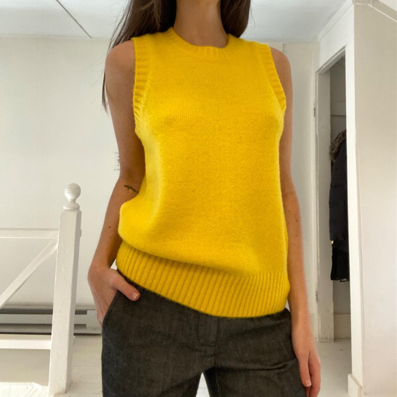 Soeur Namaste Wool Sweater Vest Pullover in Yellow Size 1