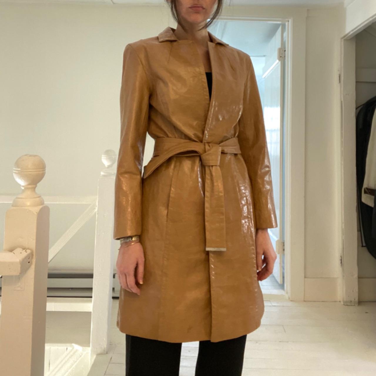 Express Vintage Y2K Leather Trench Coat Size 1/2