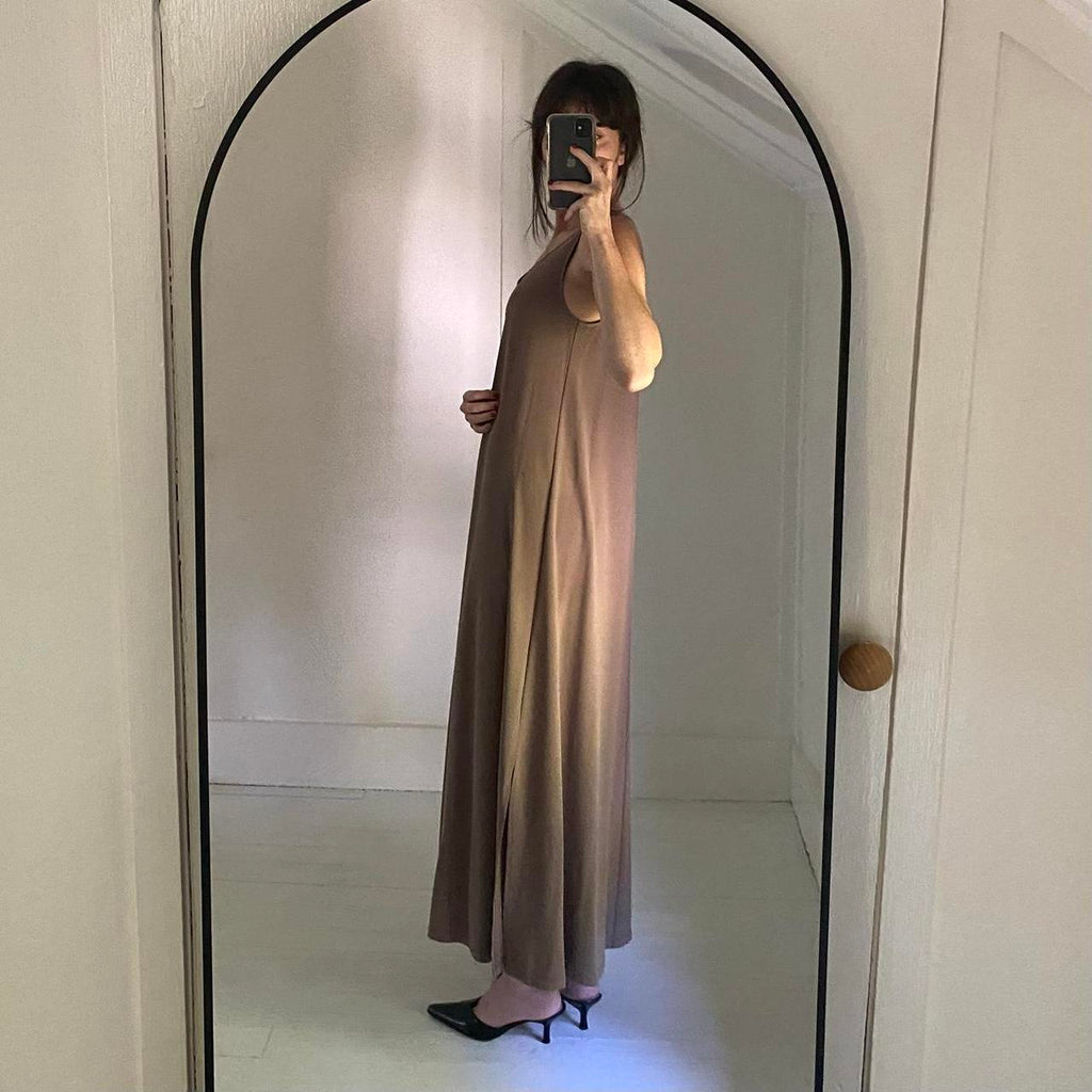 Lafayette 148 Matte Jersey Scoop Neck Maxi Dress Size S