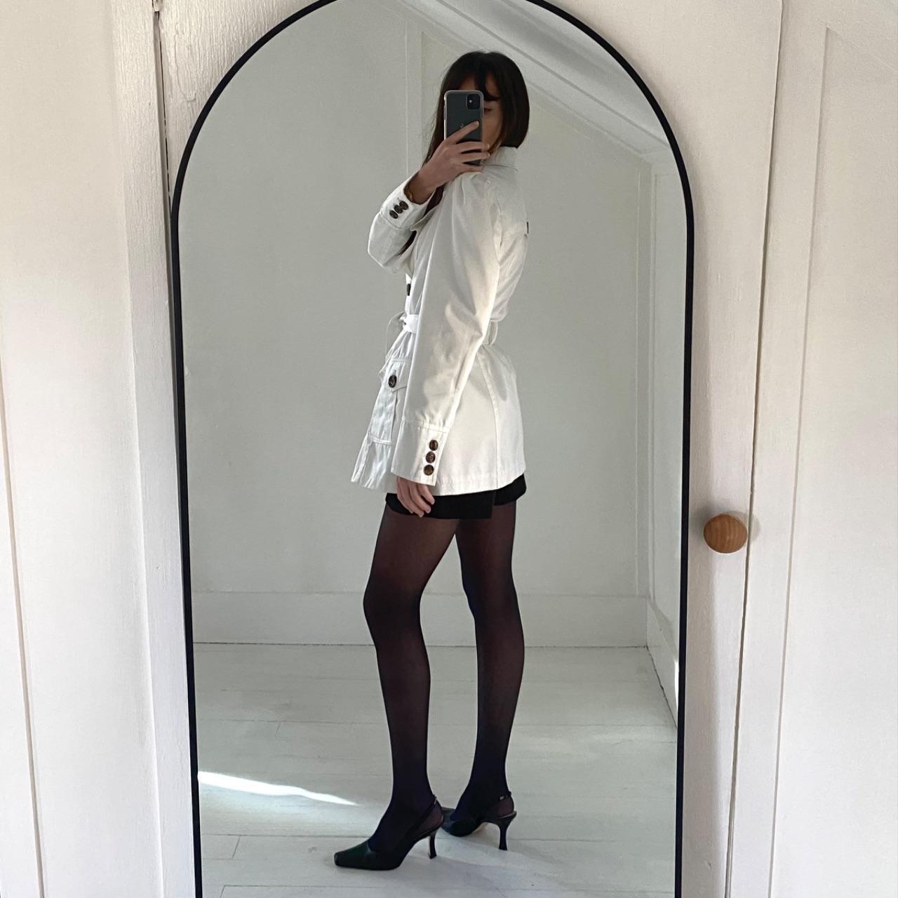 INC International Concepts Puff Sleeve Ruffle Trench Coat Size M