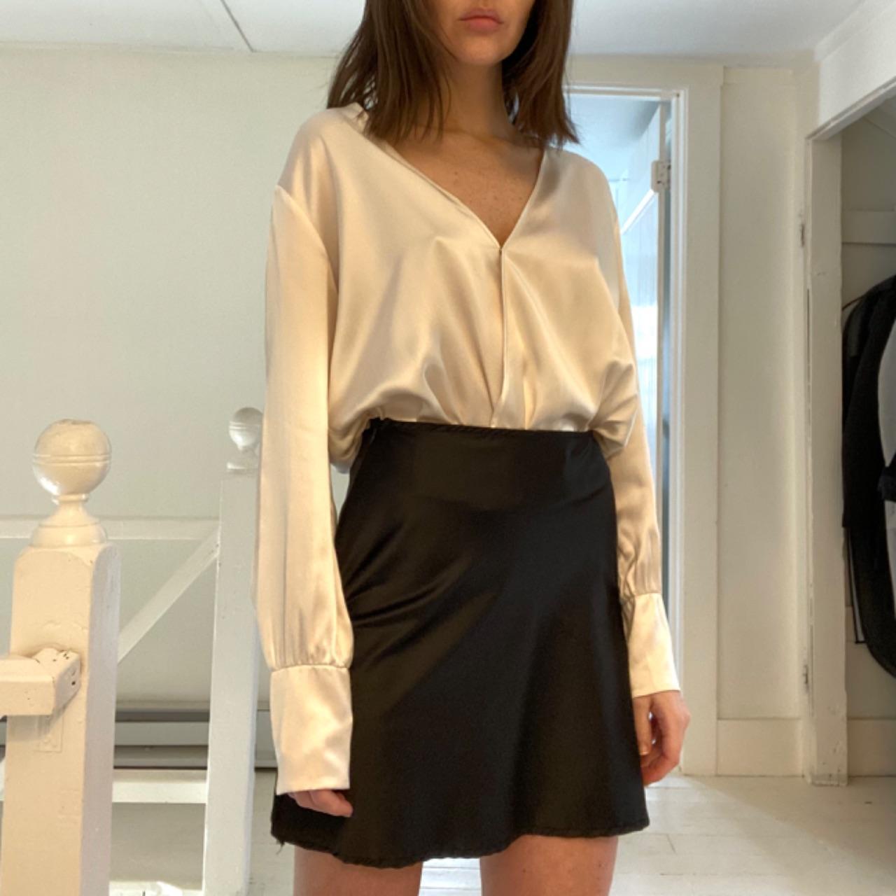 Cami NYC Allison Silk Satin Crossover Bodysuit Size S