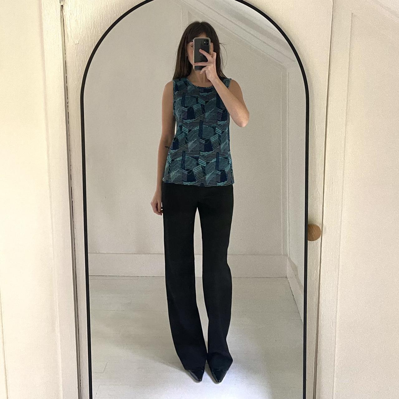 Plissé Vintage Y2K Printed Accordian Pleat Top Size L