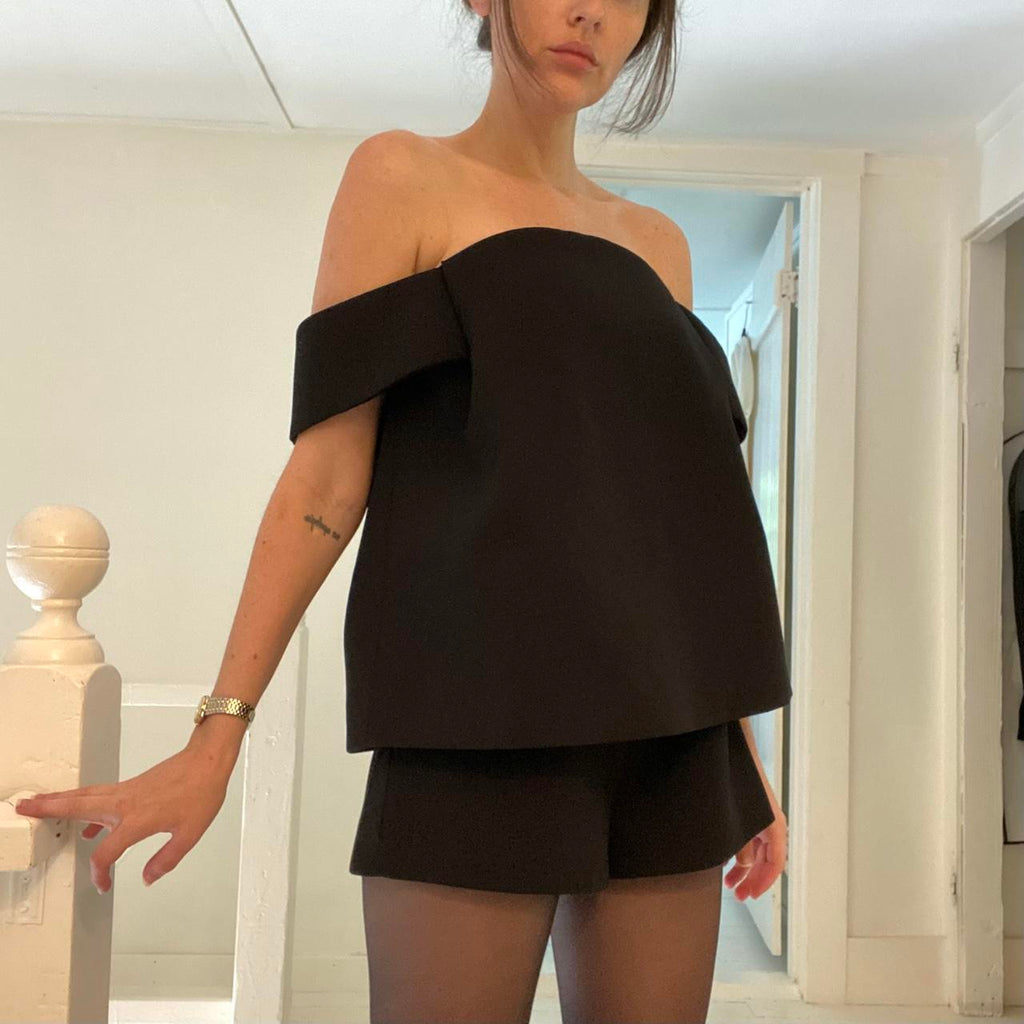 C/MEO Collective The Palisades Cape Romper in Black Size XS