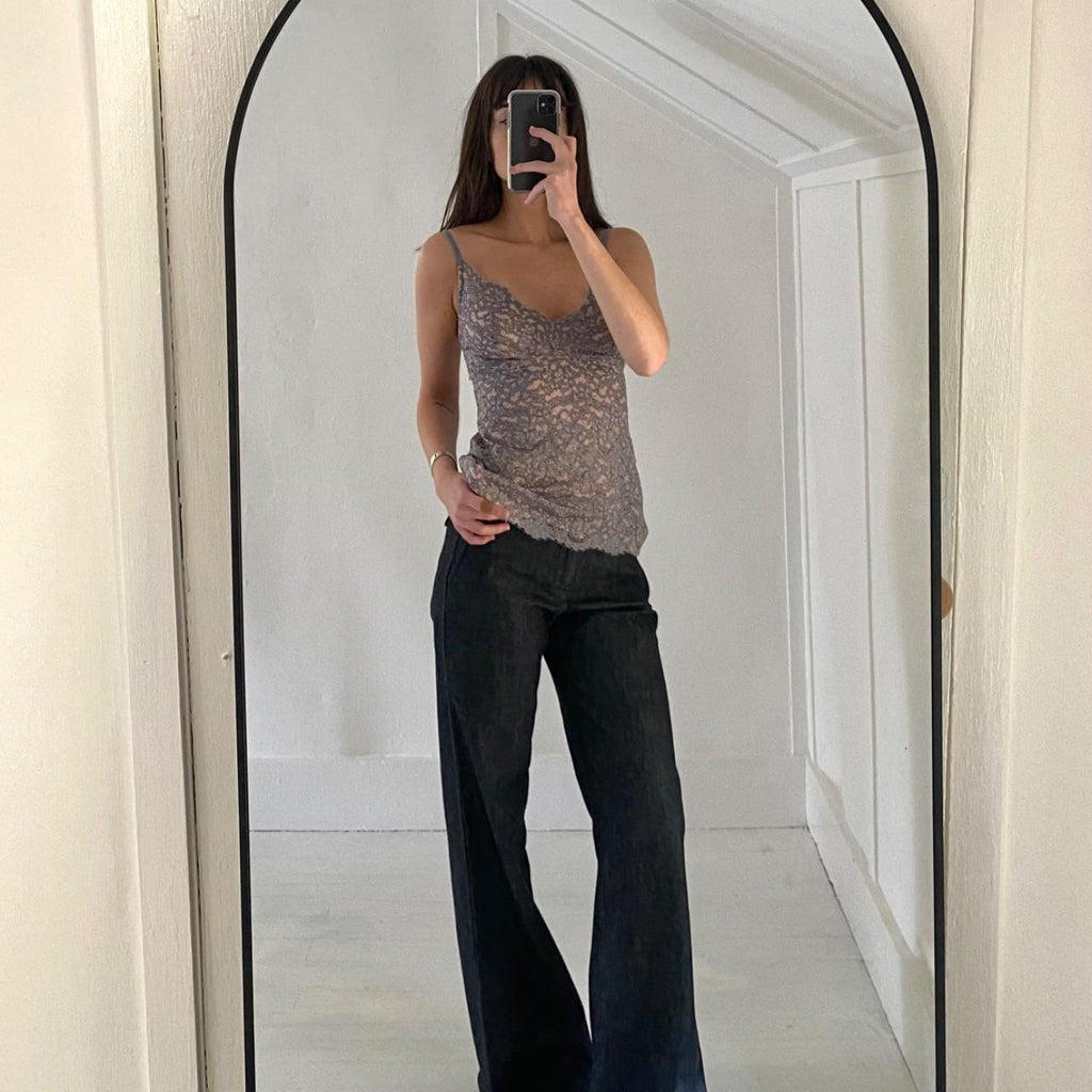 Cosabella Pret A Porter Lace V Neck Camisole in Incenso/Stone Size M