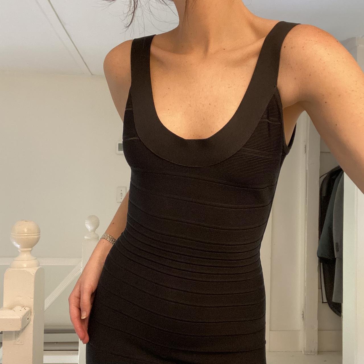 Herve Leger Scoop Neck Bandage Mermaid Gown in Black Size XS
