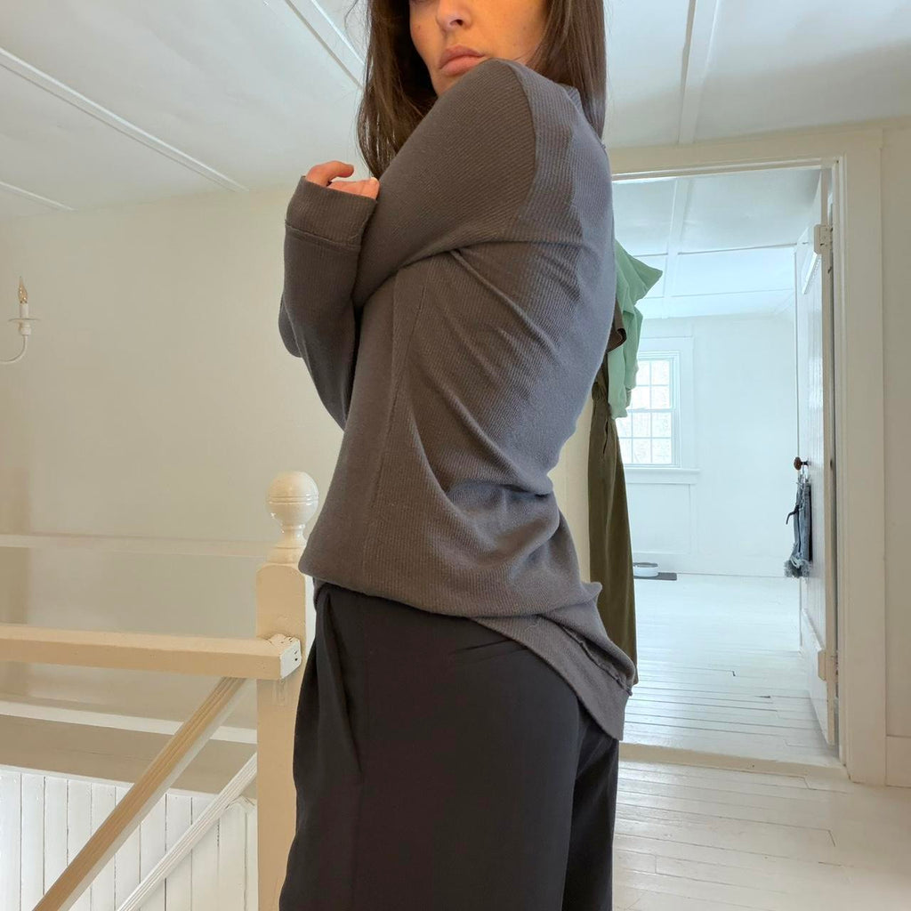 Chaser Cotton Modal V Neck Long Sleeve Tunic T-Shirt Size S