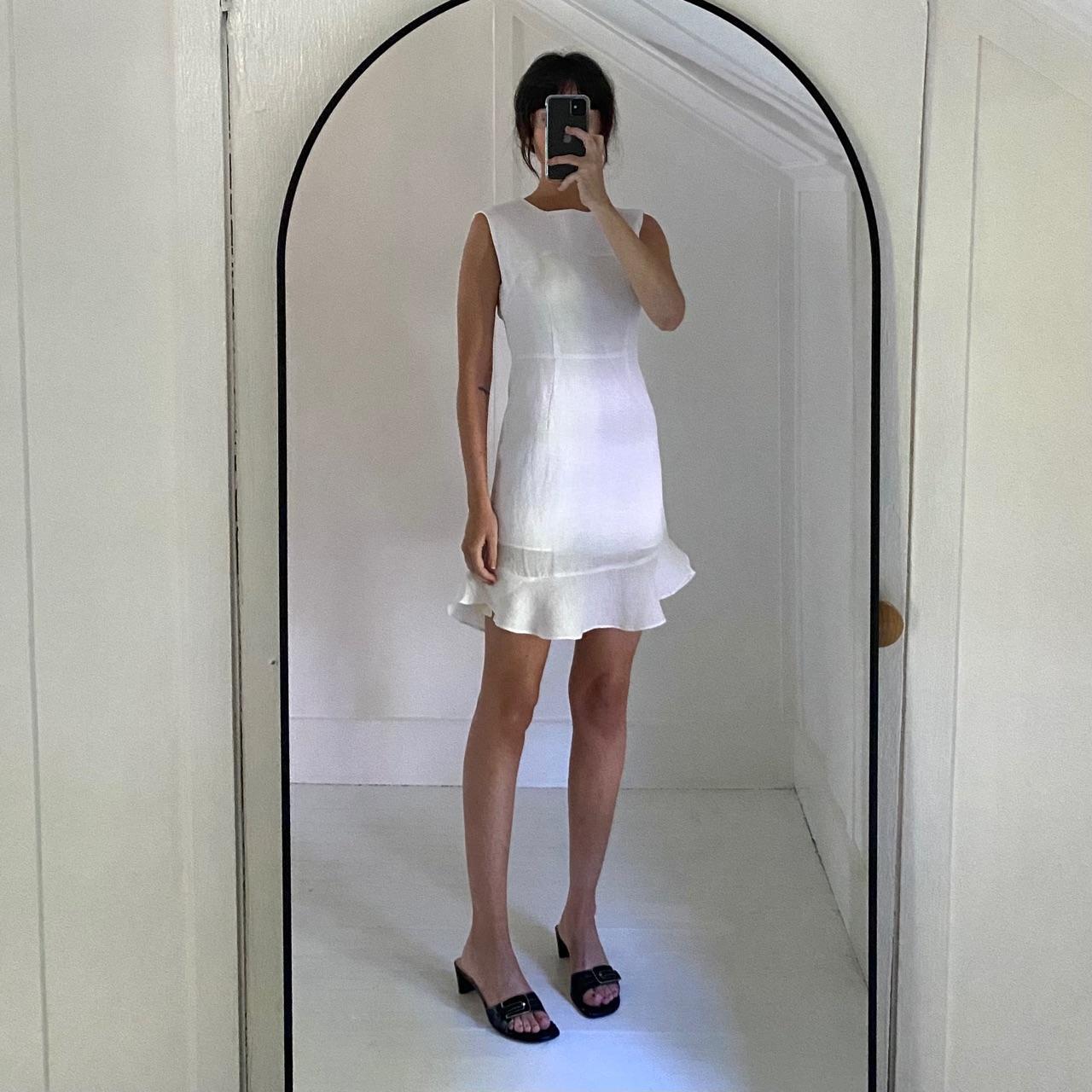 Jude Linen Ruffle Hem Mini Dress Size 1 NWT