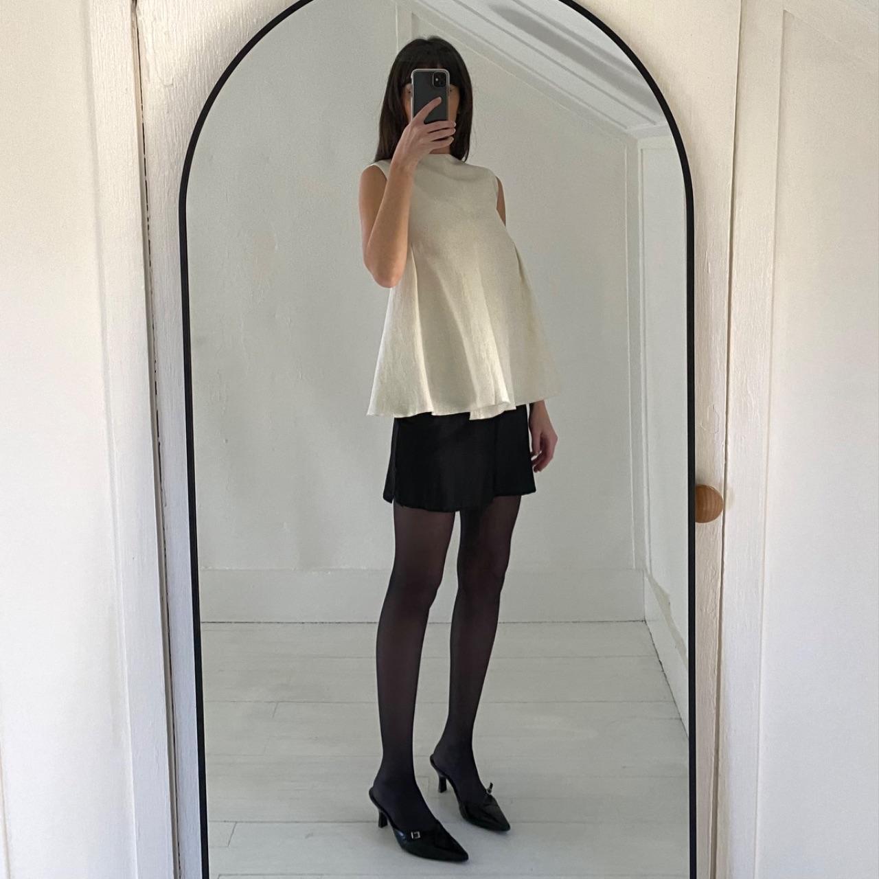 Ellery Venus Shell Peplum Top Ivory Size 2