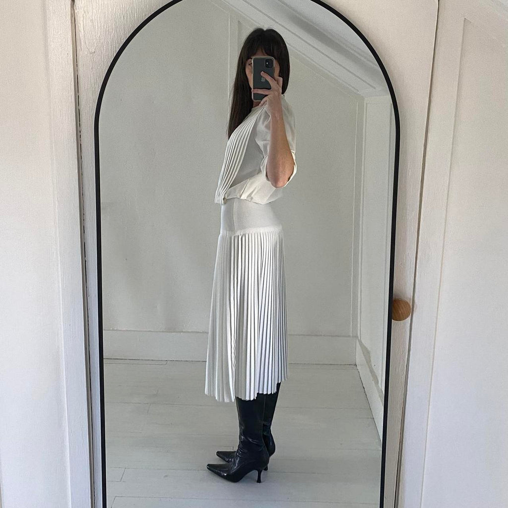 Positive Attitude Vintage 80s Pleated Drop Waist Midi Dress Size 3-4