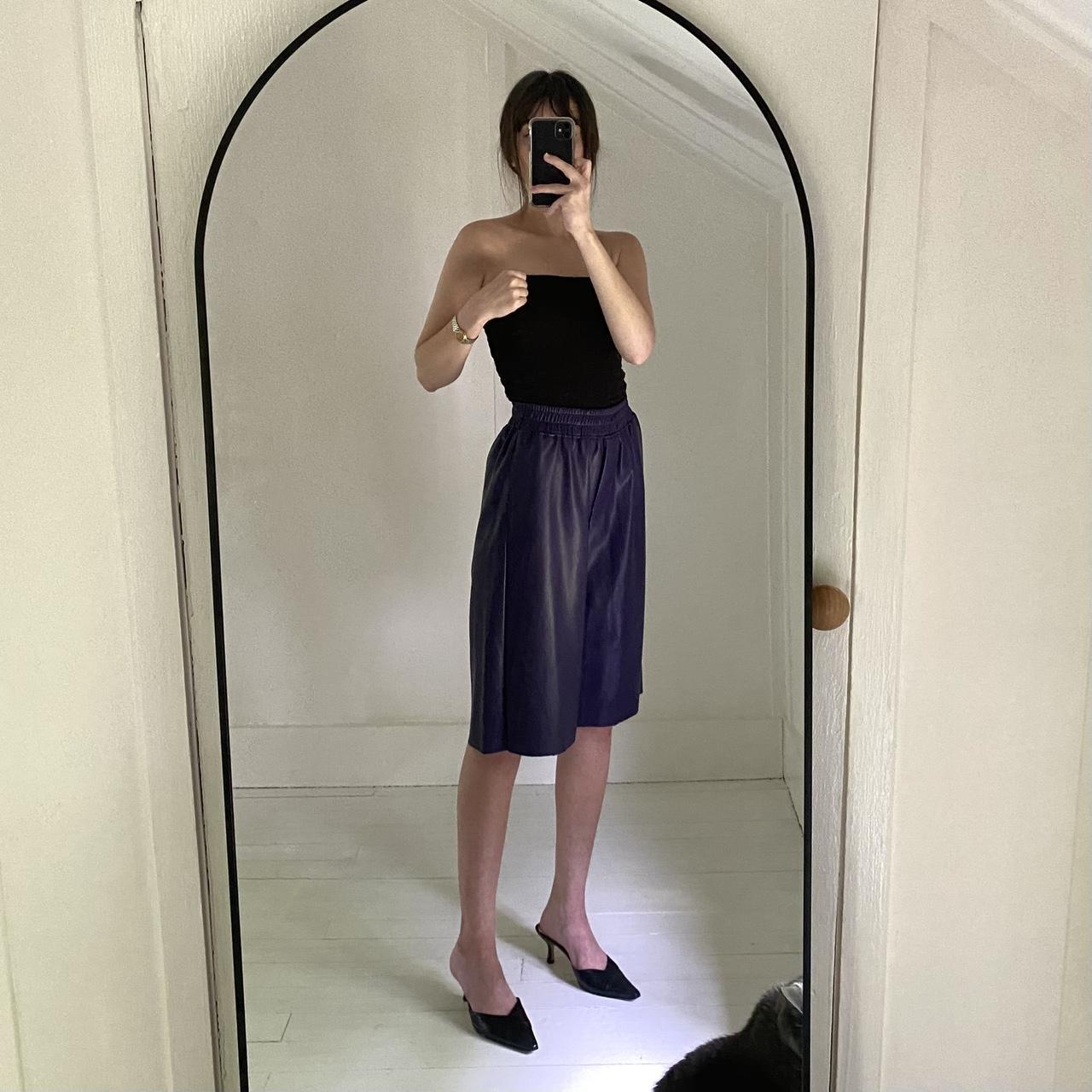 Angela Mele Milano Vegan Leather Bermuda Shorts NWT Size M