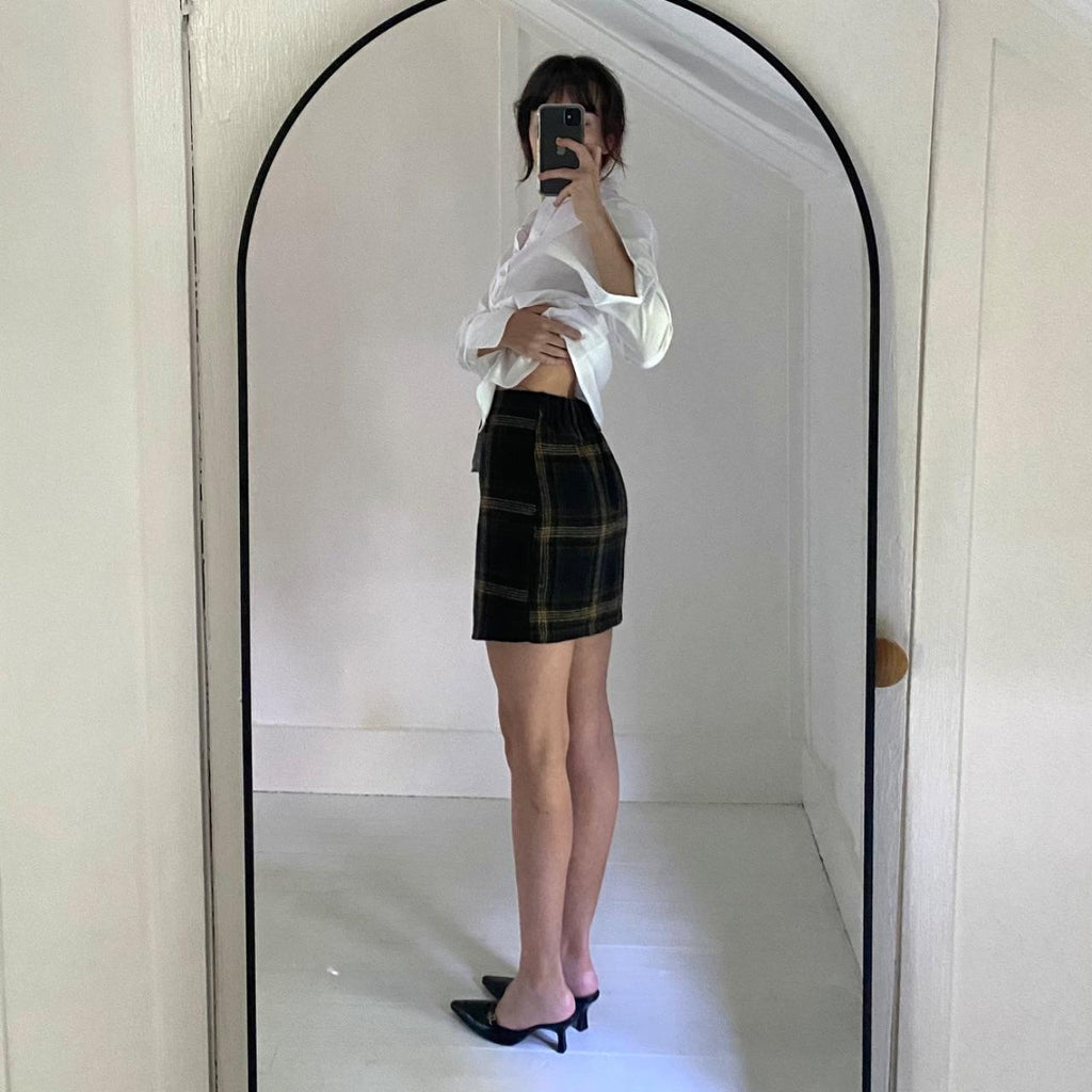 J&B Plaid Knit Mini Skirt Size 1