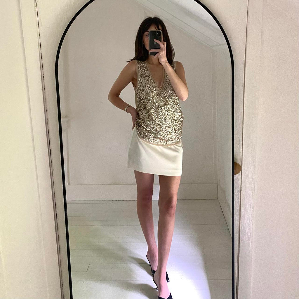 J. Crew Y2K Merino Wool Sequin Top NWT Size M