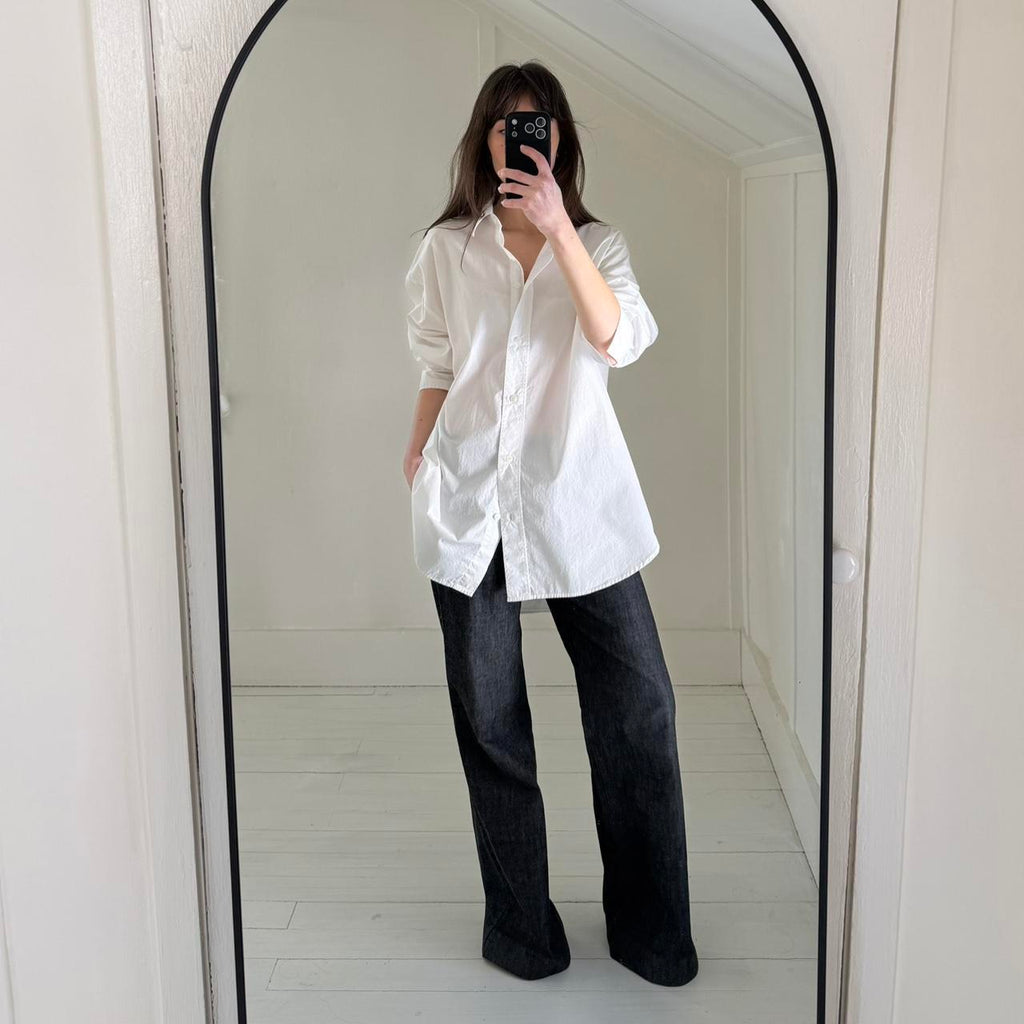 H&M Cotton Poplin Oversized Button Down Shirt Size M