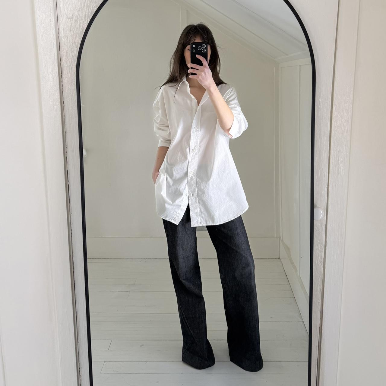 H&M Cotton Poplin Oversized Button Down Shirt Size M