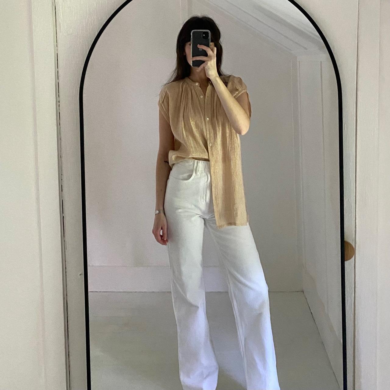 Soeur Voisine Metallic Button Up Shirt Size FR 40