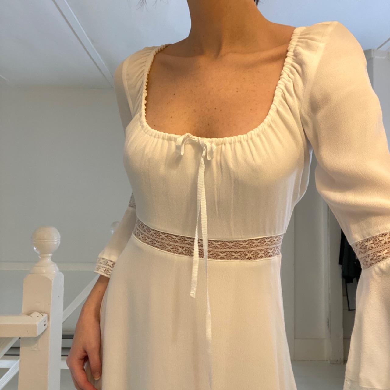 For Love & Lemons Angelina Lace Trim Mini Dress in Ivory NWT Size XS
