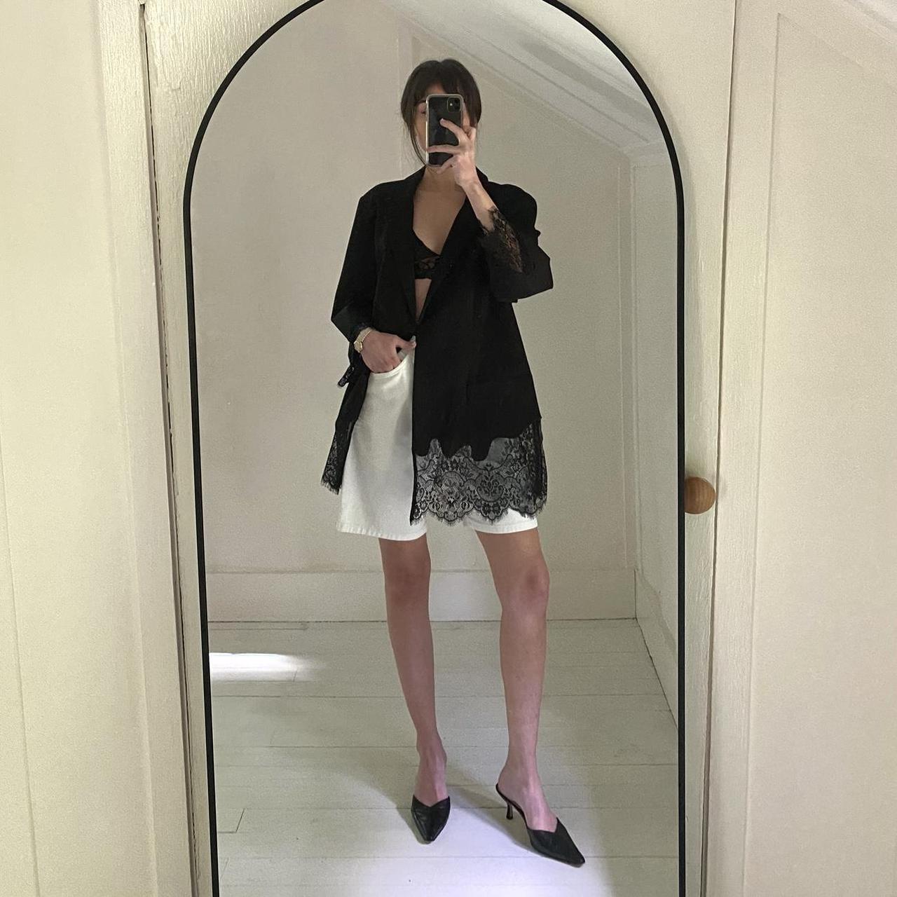 Black Label by Chico’s Lace Trim Blazer Jacket Size 3