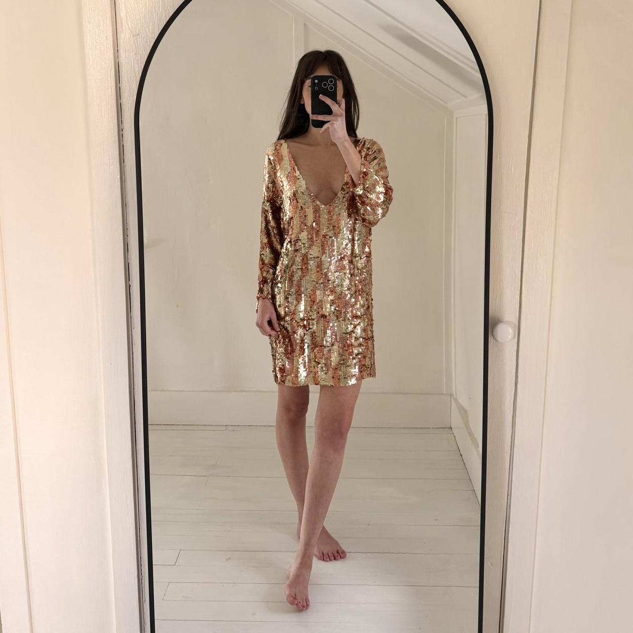 Jen’s Pirate Booty Boombox Sequin Mini Dress in Checkered Sunset Size XS/S