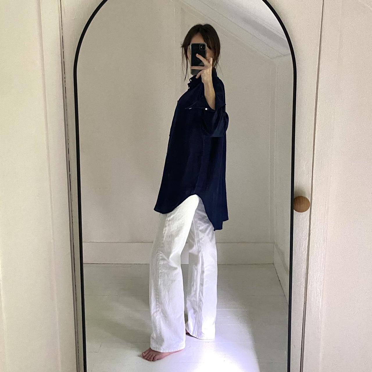 Polo Ralph Lauren Oversized Fit Linen Shirt Newport Navy NWT Size M