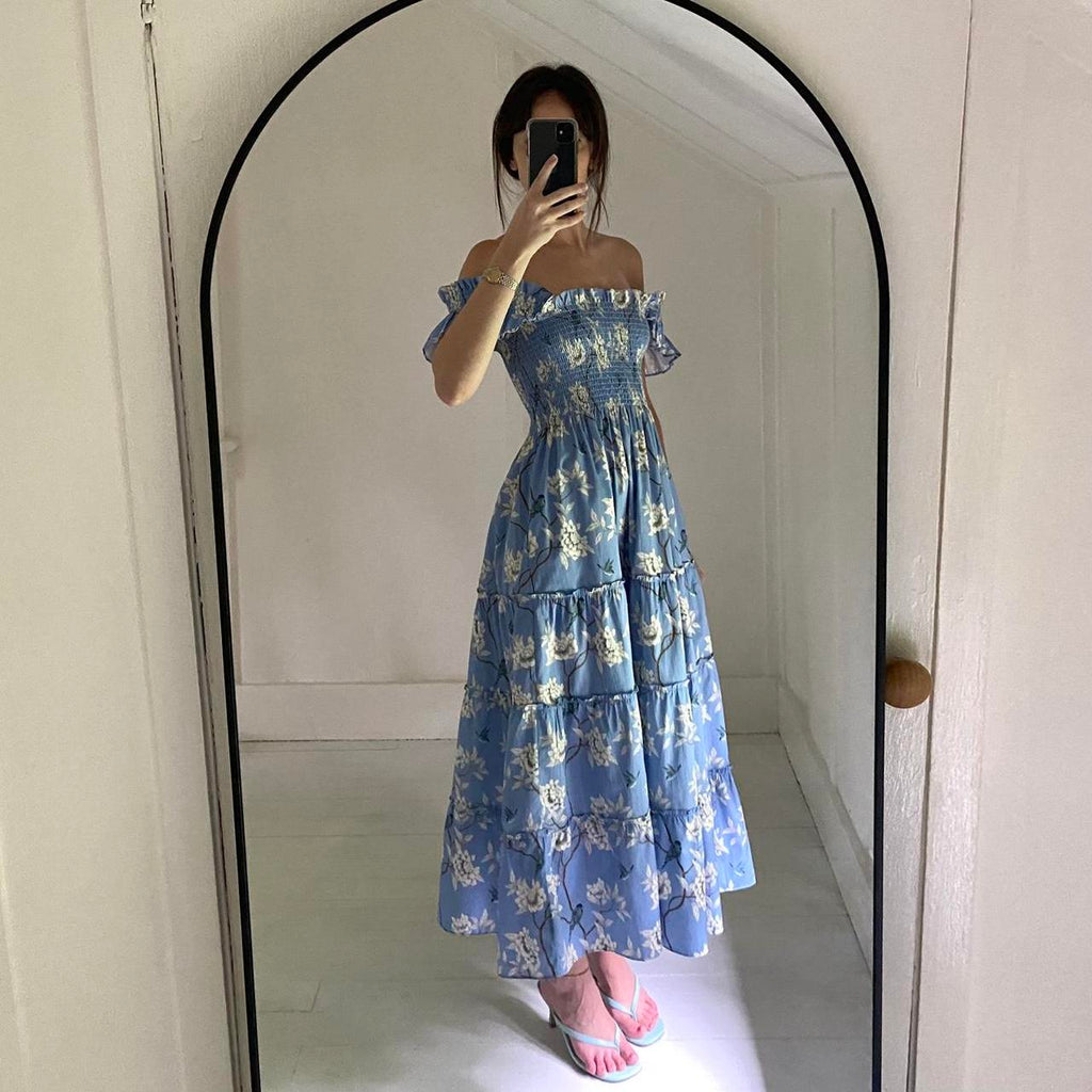 Hill House Home The Ellie Midi Nap Dress Diane Hill Blue Chinoiserie NWT M