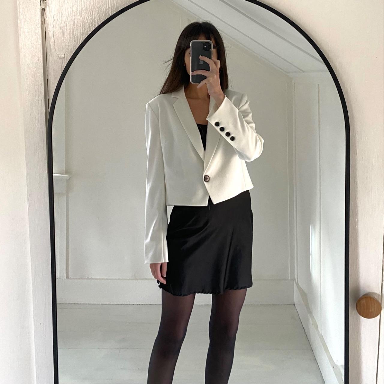 Fleur Du Mal Cropped Blazer Jacket in Spring Ivory Size 4