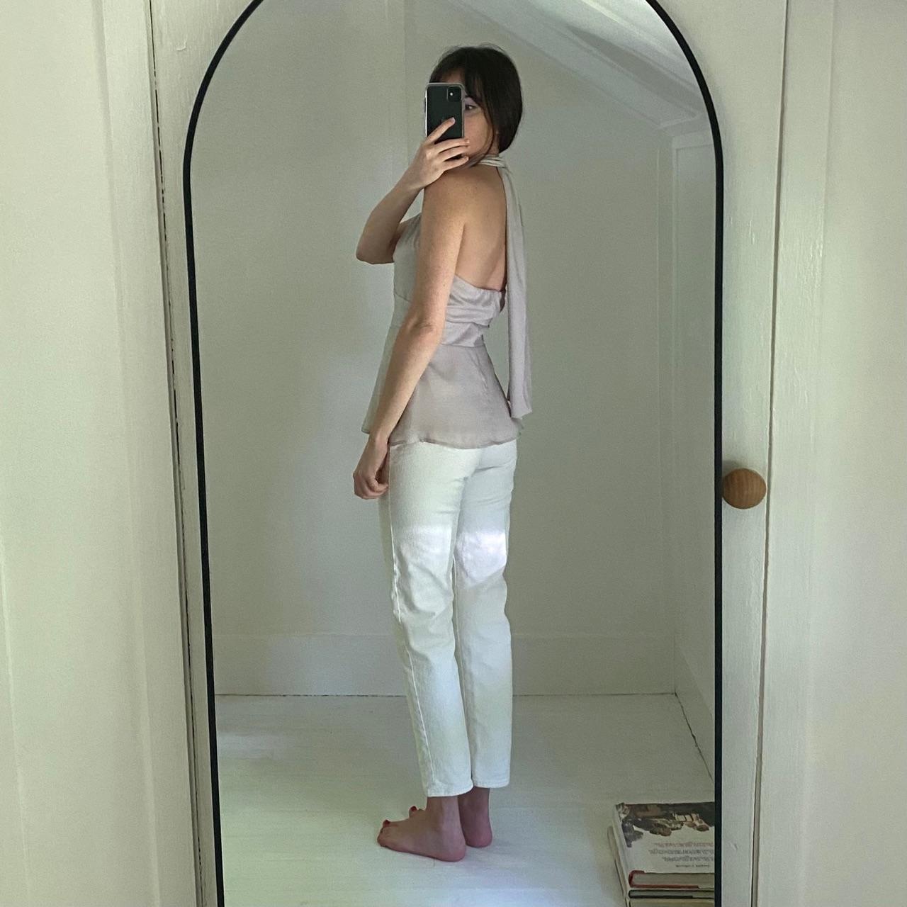 Banana Republic Satin Keyhole Halter Top in Selenite NWT Size 0