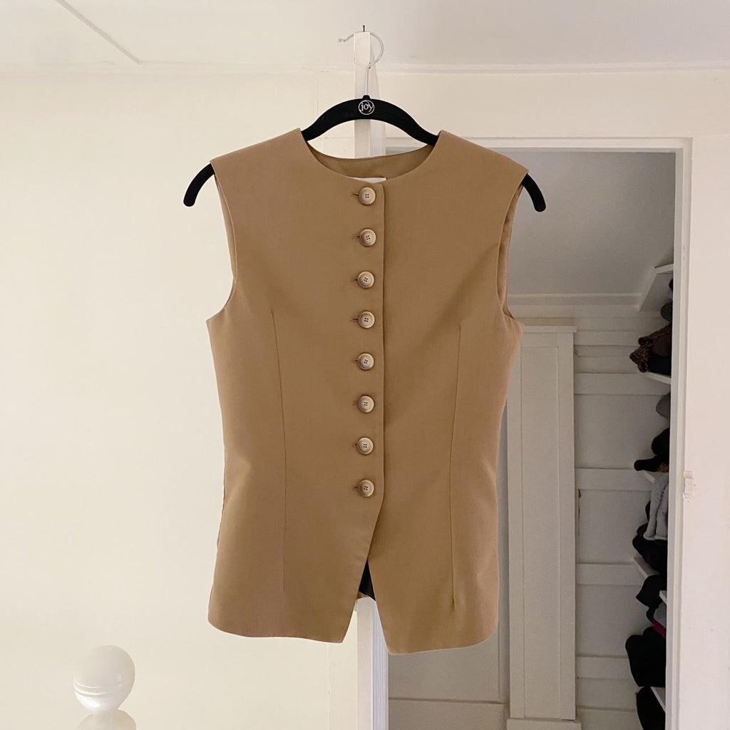 Sloan The Sculpted Vest in Tan Size 1