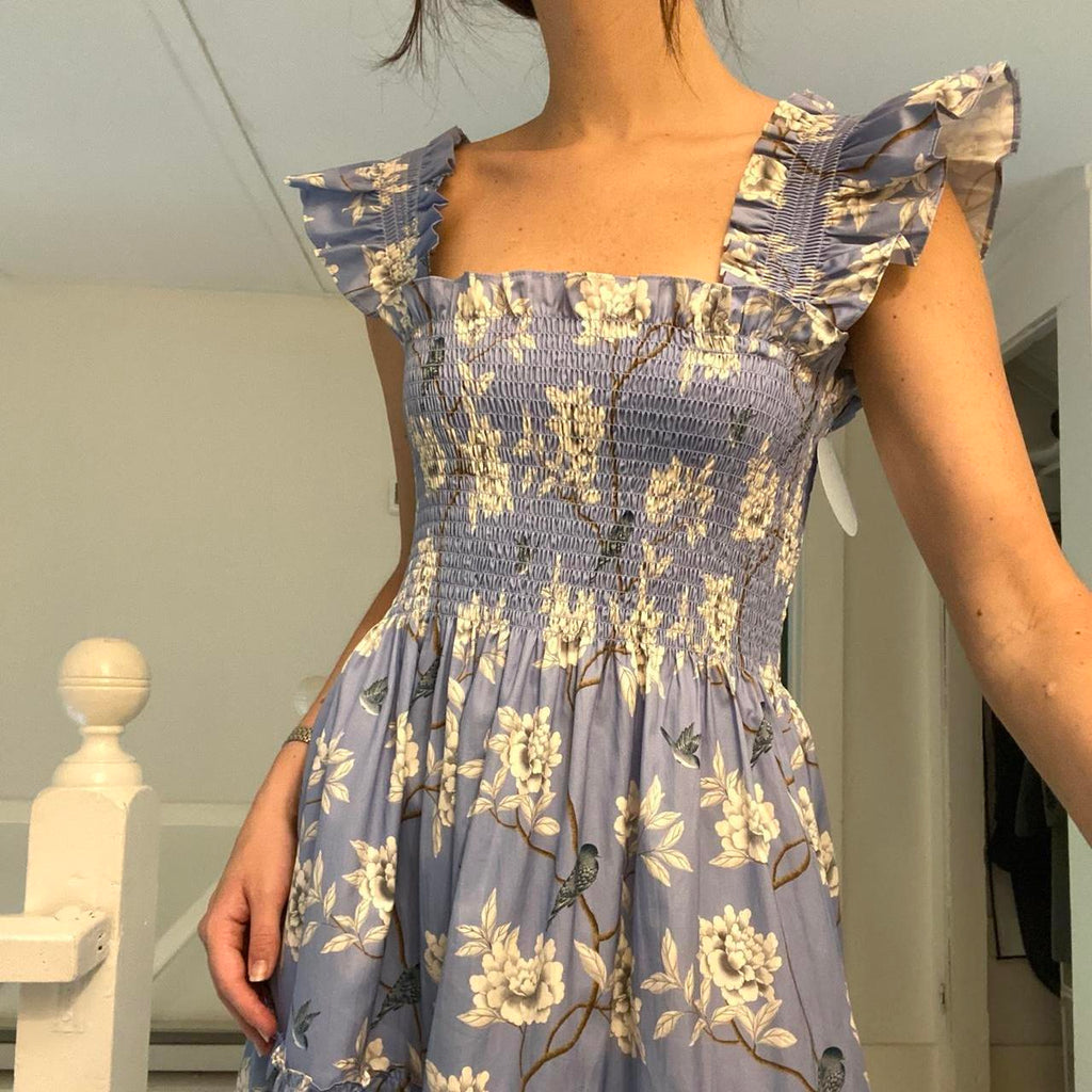 Hill House Home The Ellie Midi Nap Dress Diane Hill Blue Chinoiserie NWT M