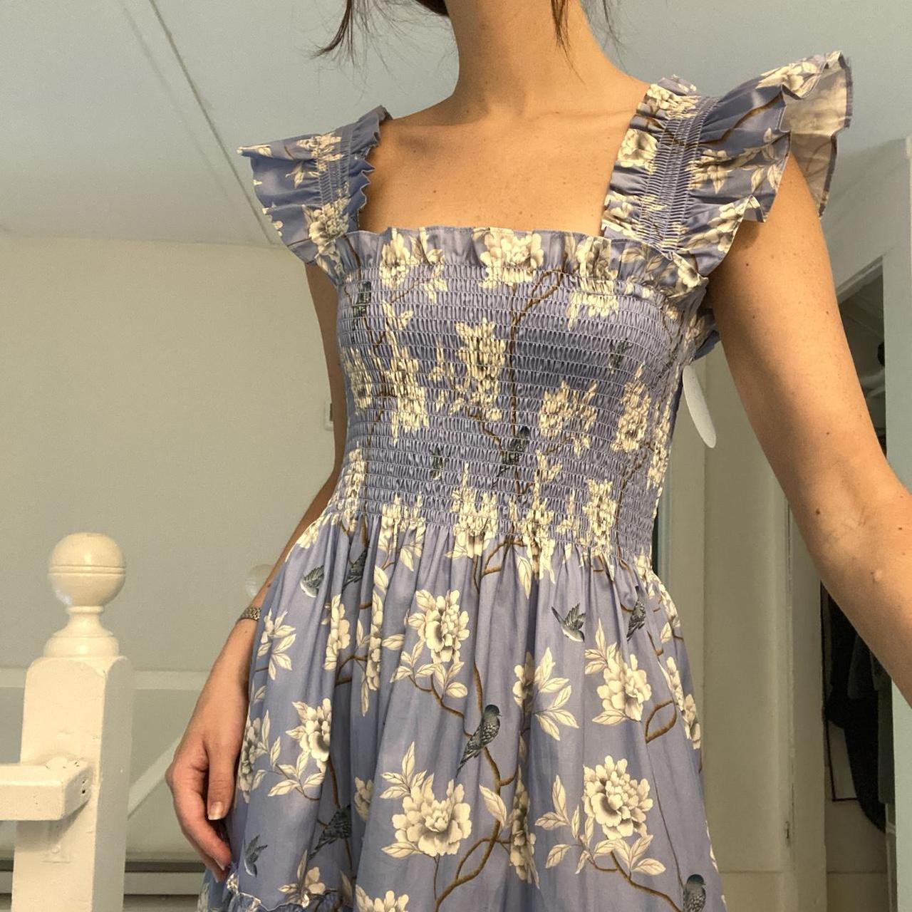 Hill House Home The Ellie Midi Nap Dress Diane Hill Blue Chinoiserie NWT M