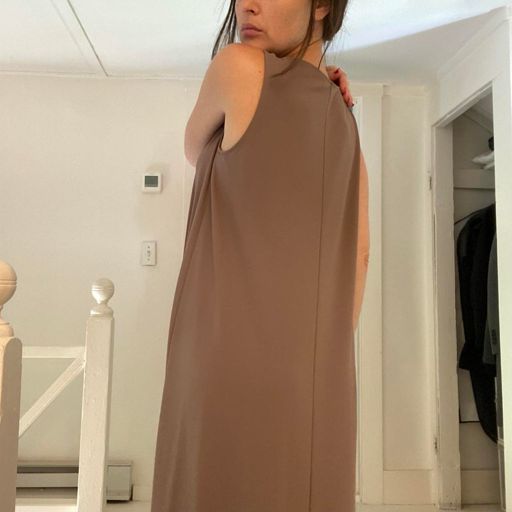 Lafayette 148 Matte Jersey Scoop Neck Maxi Dress Size S