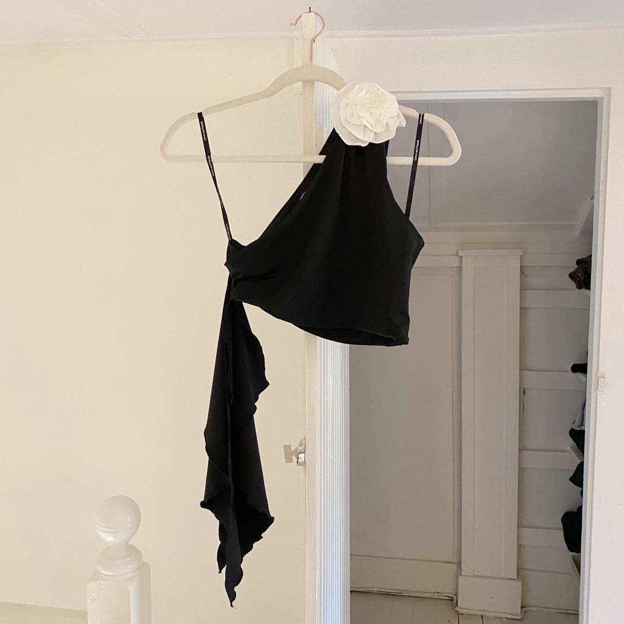 Lovers and Friends Cordelia Rosette One Shoulder Top Black & White Size XS