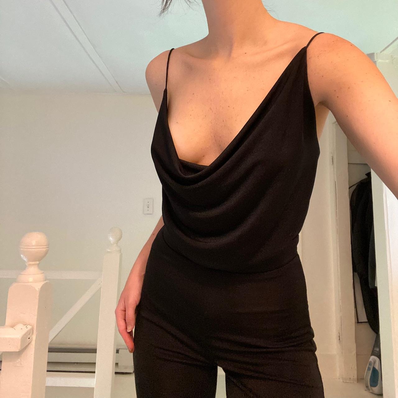Misha Collection Moira Cowl Neck Pantsuit in Black Size 0