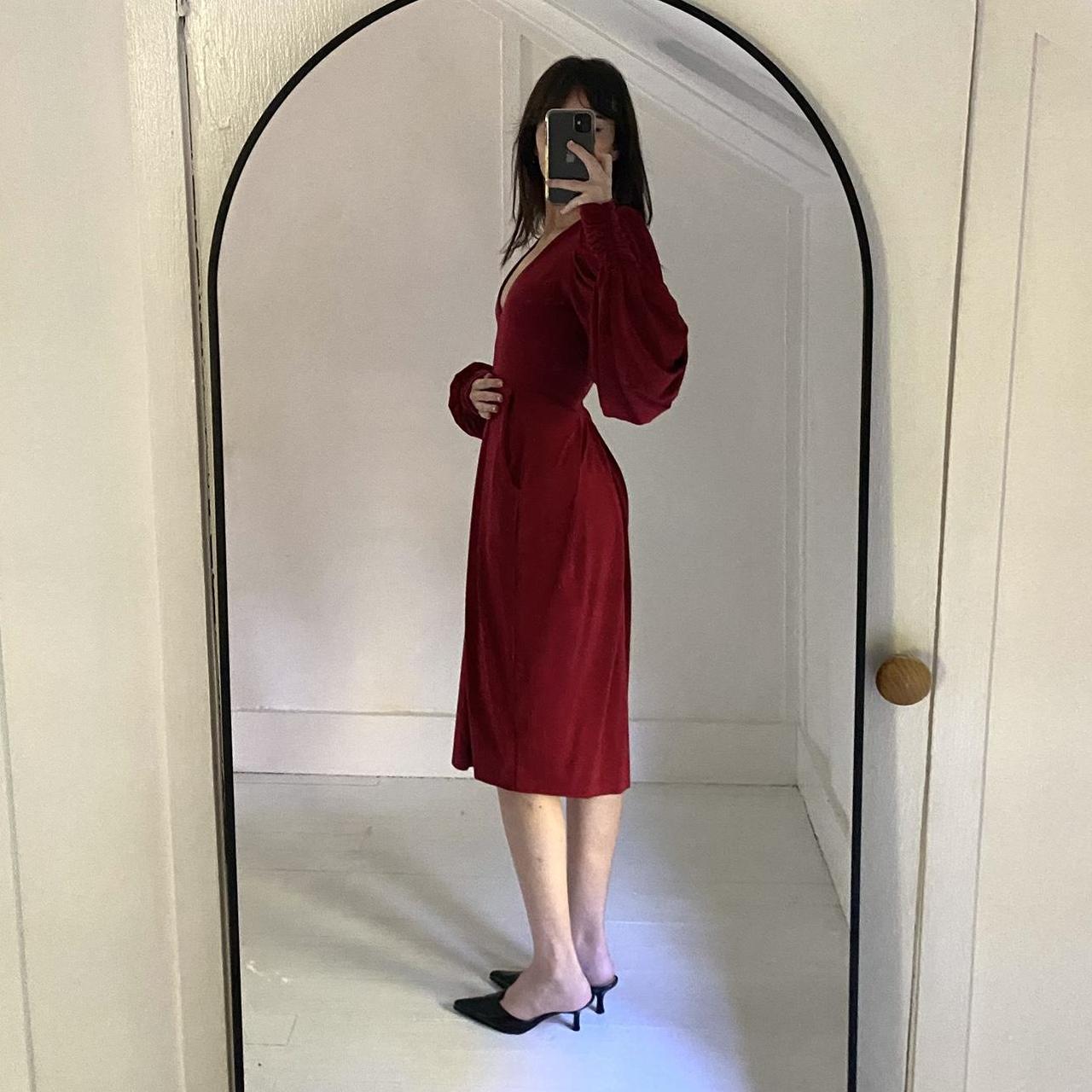 Butter By Nadia / Nadia Tarr Pleated Puff Sleeve Midi Dress NWT One Size