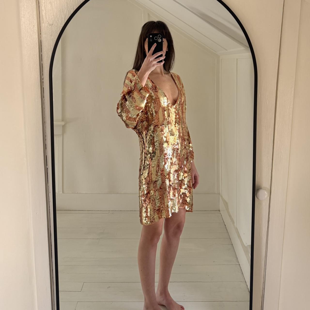 Jen’s Pirate Booty Boombox Sequin Mini Dress in Checkered Sunset Size XS/S