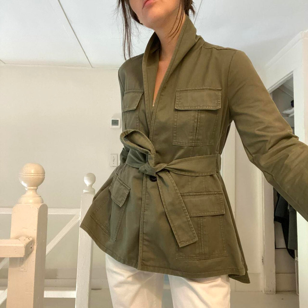 Marissa Webb Iona Peplum Hem Military Jacket Size S