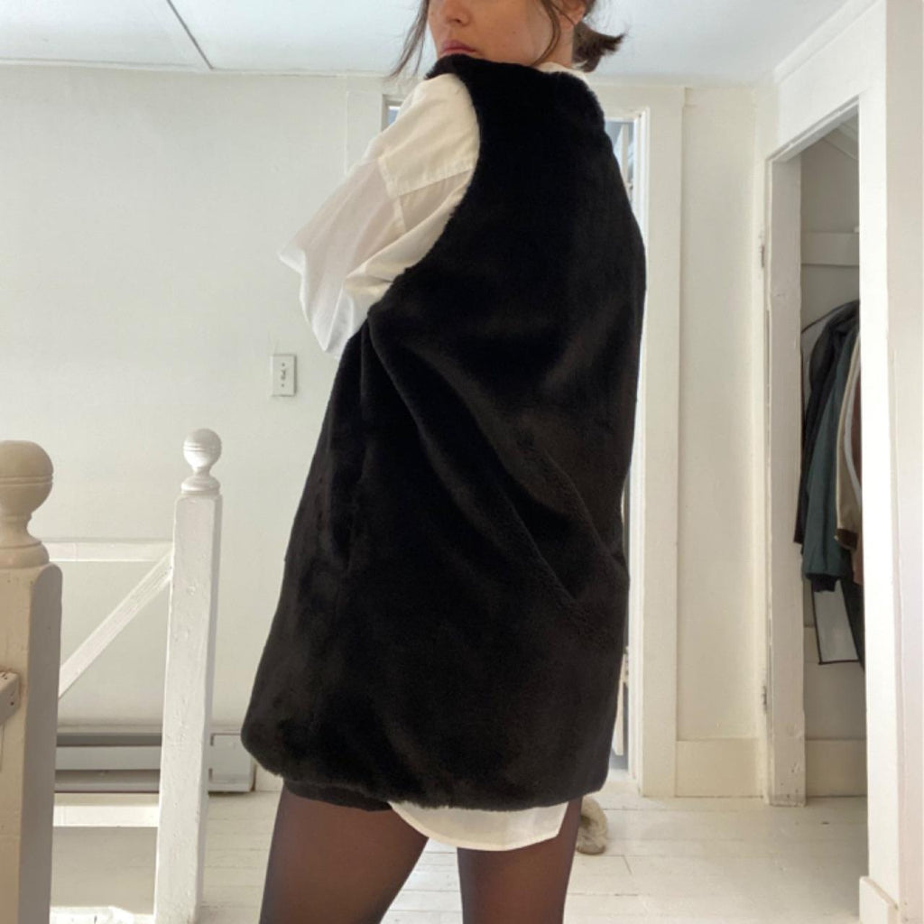 INC International Concepts Faux Fur Vest Size S/M