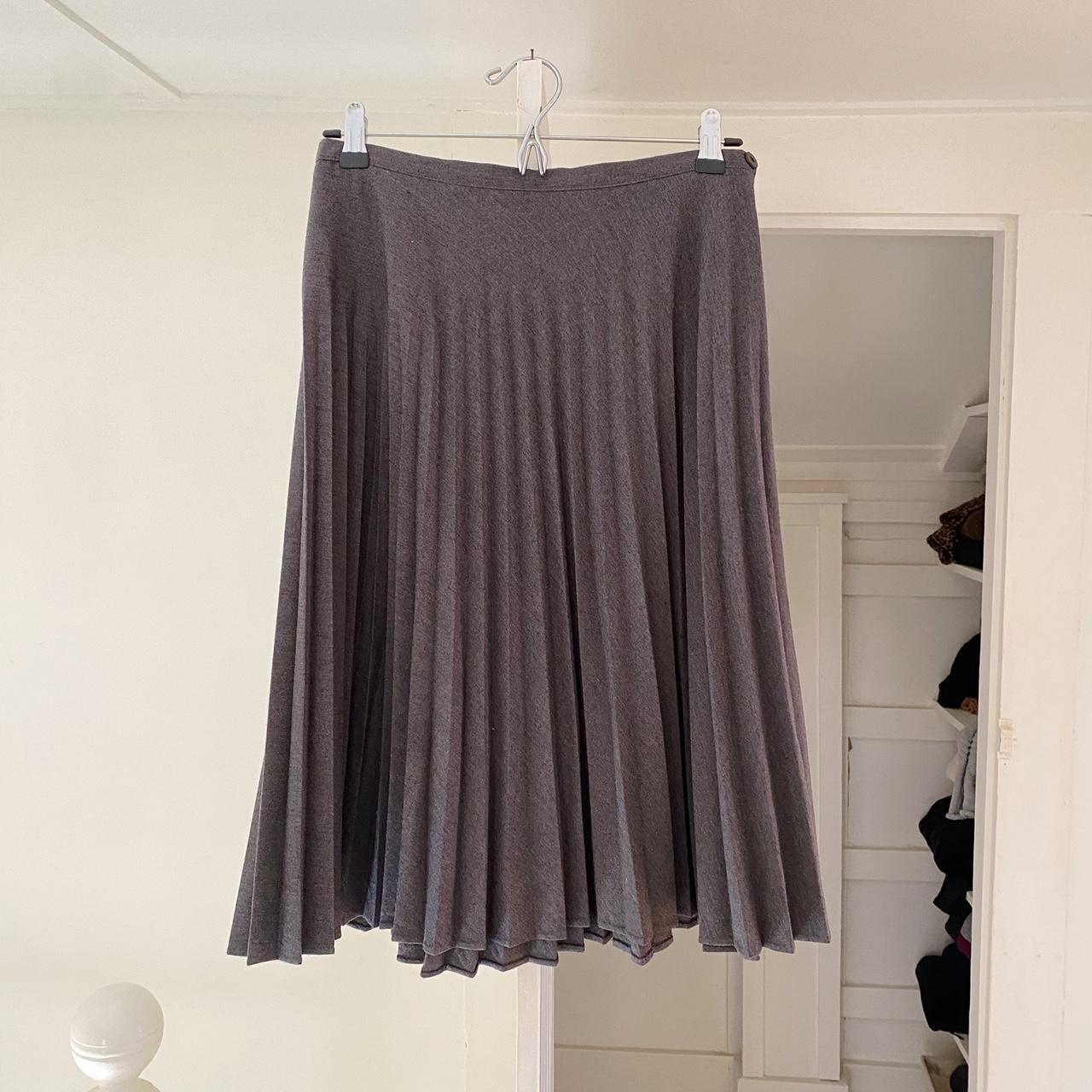 Hugo Buscati Collection Vintage 90s Wool Pleated Midi Skirt Size 8