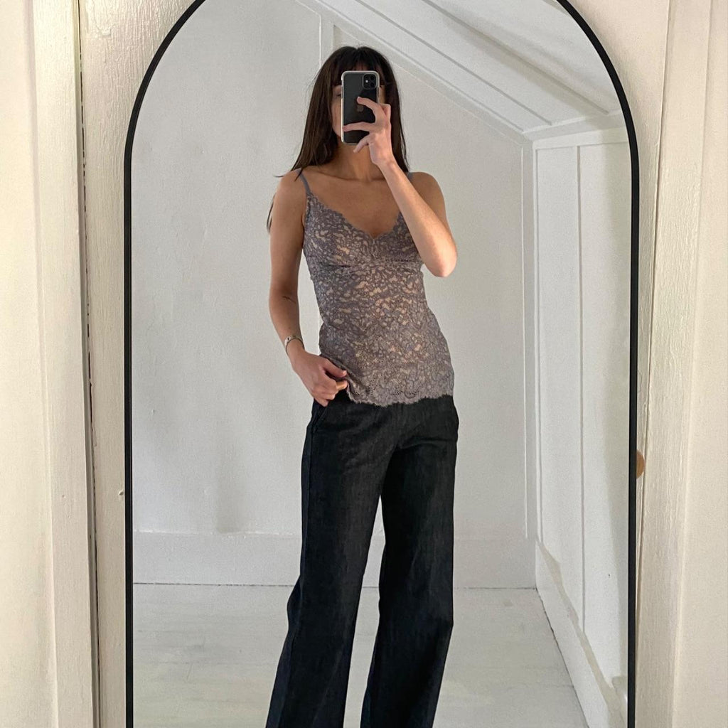 Cosabella Pret A Porter Lace V Neck Camisole in Incenso/Stone Size M