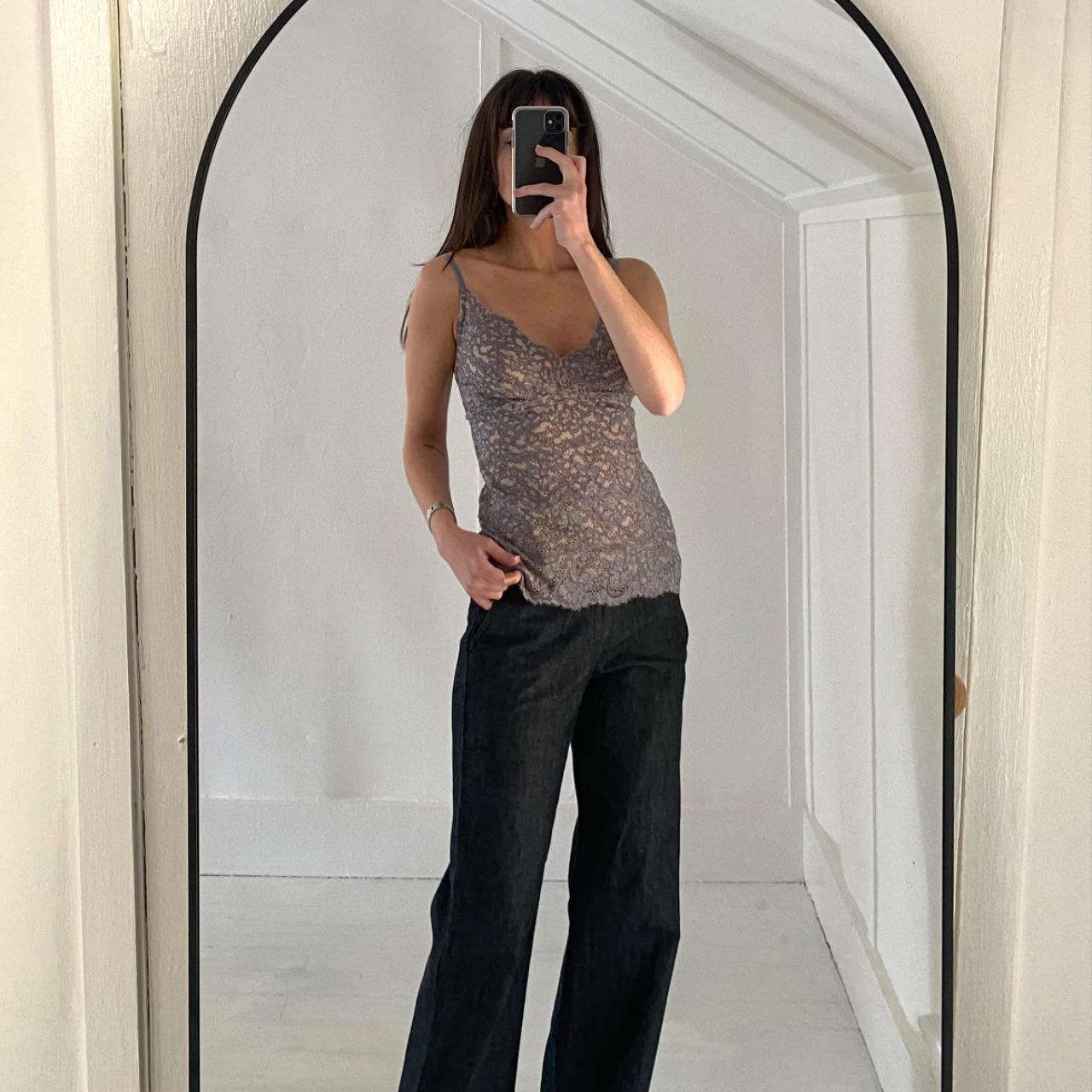 Cosabella Pret A Porter Lace V Neck Camisole in Incenso/Stone Size M