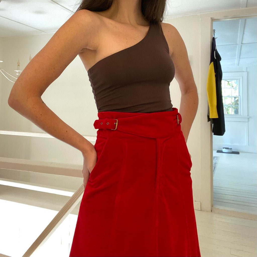 Rachel Antonoff / Anthropologie Regal Velvet Buckle Waist Midi Skirt Size 2