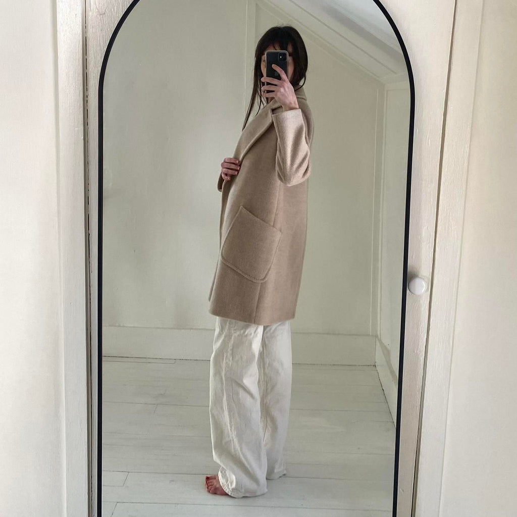 Elegant Prosper Sheep Fur Fleece Wrap Coat Size 3