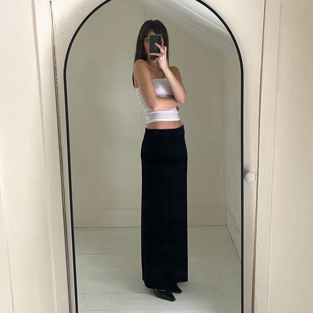 ASAP Saks Fifth Avenue Vintage 80s Velvet Maxi Skirt Size L