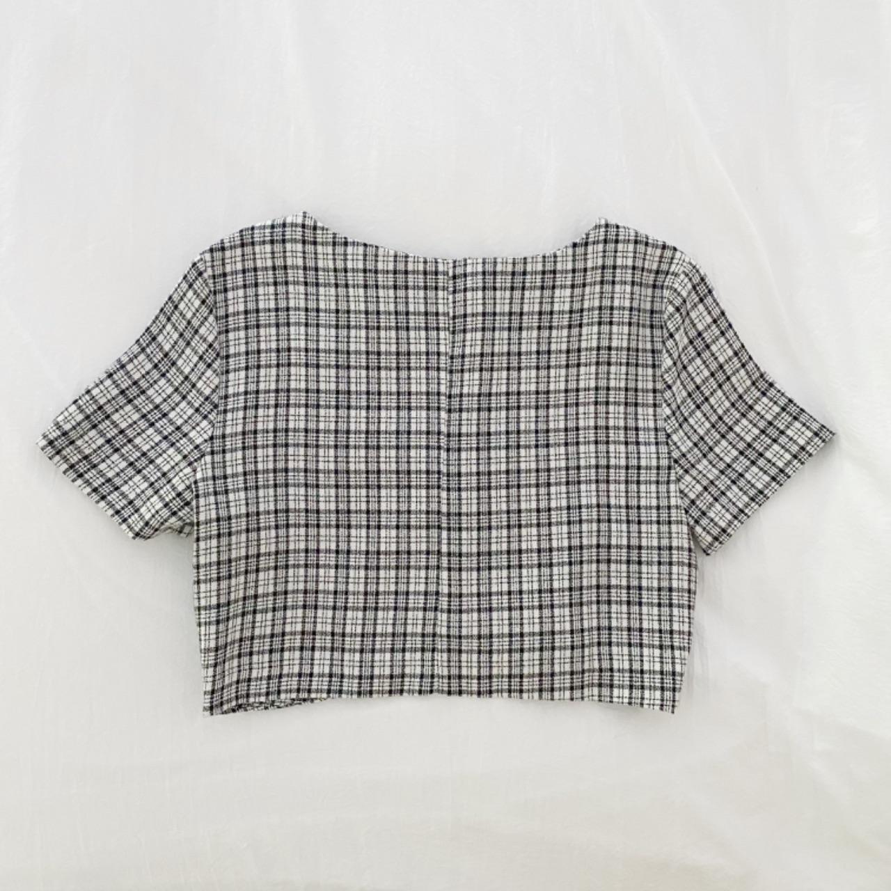 Alyn Paige Vintage 90s Plaid Cropped Short Sleeve Jacket Size 7/8